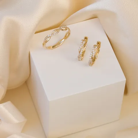 diamant ring in 14 karaat goud 0,15 ct