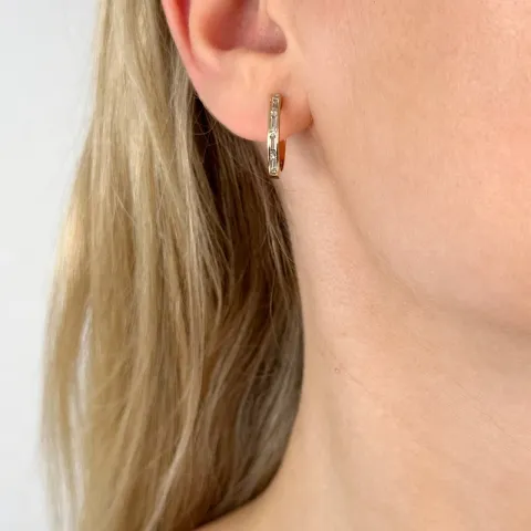 17 mm diamant creool in 14 karaat goud met diamant en diamant en diamant