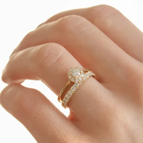 briljant mémoire ring in 14 karaat goud 0,49 ct