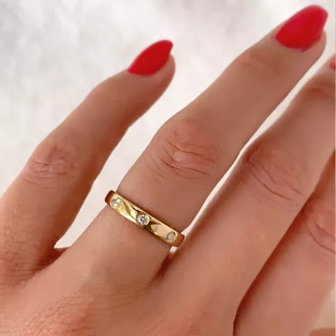 diamant mémoire ring in 14 karaat goud 0,10 ct