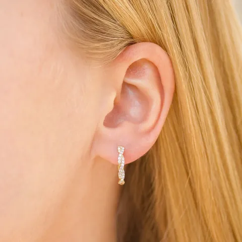 15 mm diamant creool in 14 karaat goud met diamant