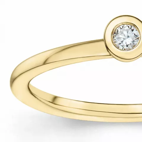rond diamant solitaire ring in 14 karaat goud 0,05 ct