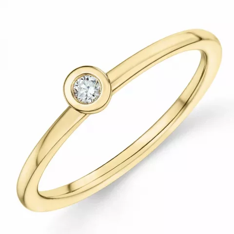 rond diamant solitaire ring in 14 karaat goud 0,05 ct