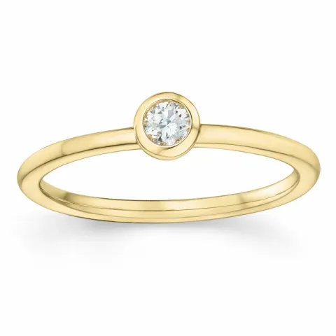 rond diamant solitaire ring in 14 karaat goud 0,10 ct