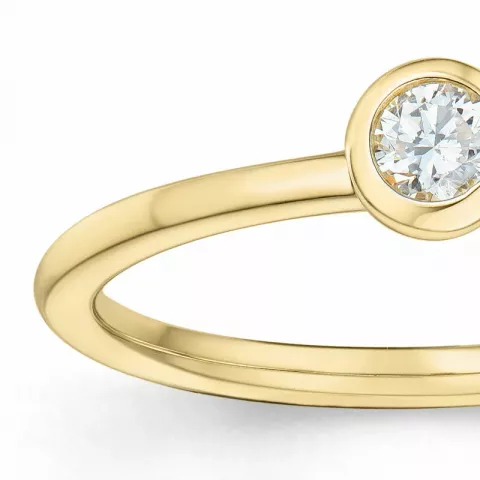 rond diamant solitaire ring in 14 karaat goud 0,10 ct