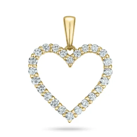 hart diamant hanger in 14 caraat goud 0,501 ct