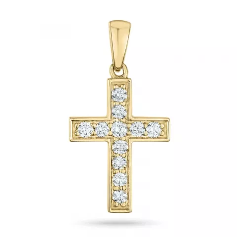 kruis diamant hanger in 14 caraat goud 0,251 ct