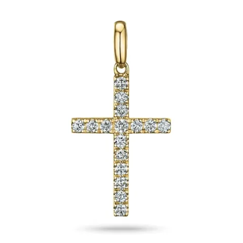 kruis diamant hanger in 14 caraat goud 0,251 ct