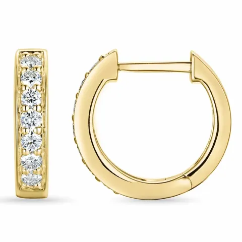 15 mm briljant creool in 14 karaat goud met diamant