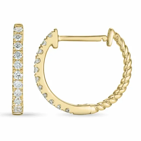 14 mm diamant creool in 14 karaat goud met diamant 