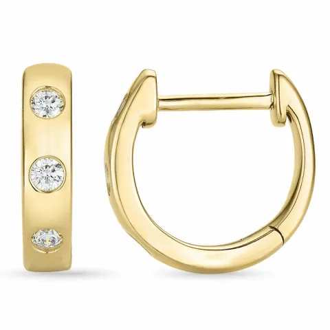 12 mm briljant creool in 14 karaat goud met diamant 