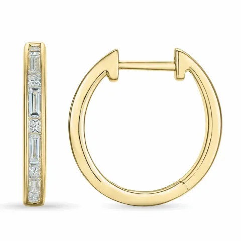 17 mm diamant creool in 14 karaat goud met diamant en diamant en diamant