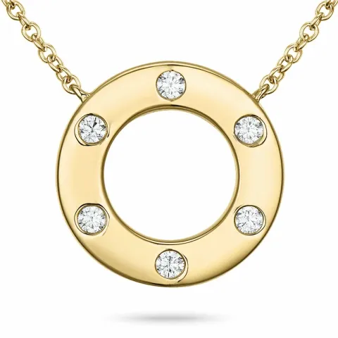 45 cm ketting met hanger in 14 karaat goud 0,114 ct