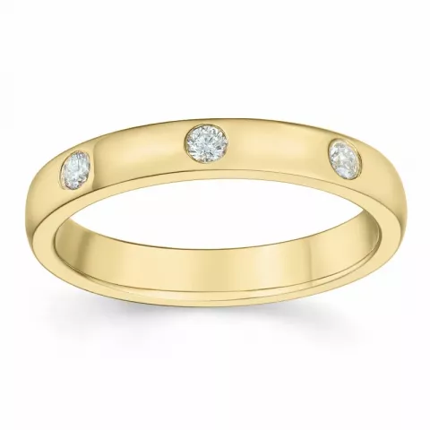diamant mémoire ring in 14 karaat goud 0,10 ct