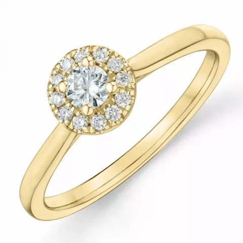 diamant ring in 14 karaat goud 0,234 ct
