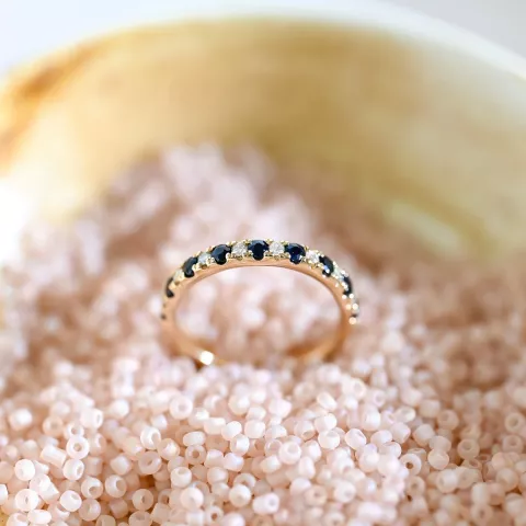 saffier diamant ring in 14 karaat goud 0,128 ct 0,513 ct