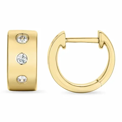 12 mm diamant creool in 14 karaat goud met diamant