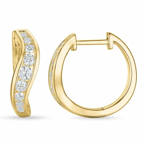 briljant creool in 14 karaat goud met diamant 