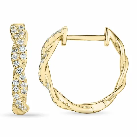 15 mm diamant creool in 14 karaat goud met diamant
