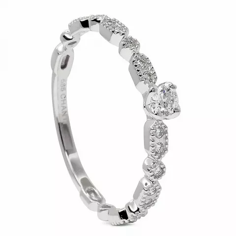 diamant ring in 14 karaat witgoud 0,16 ct