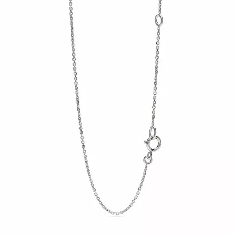 Druppelvormig hanger met ketting in 14 caraat witgoud 0,13 ct