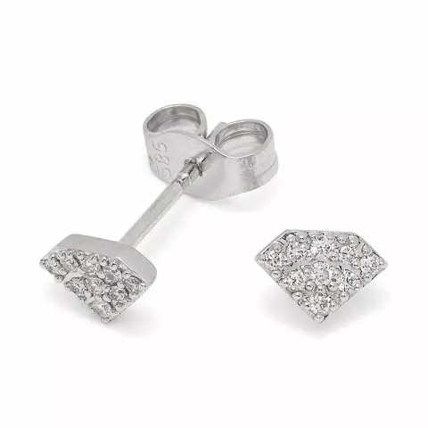 Diamant oorbellen in 14 karaat witgoud met diamanten
