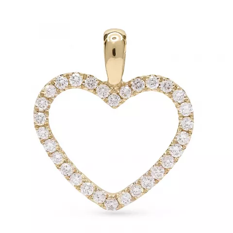 Hart diamant hartjes hanger in 14 caraat goud 0,15 ct