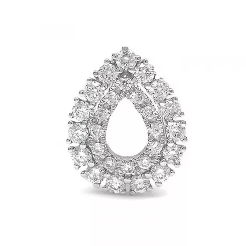 Druppelvormig witte diamant hanger in 14 caraat witgoud 0,26 ct