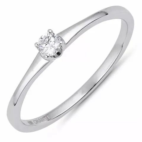 solitaire ring in 14 karaat witgoud 0,09 ct