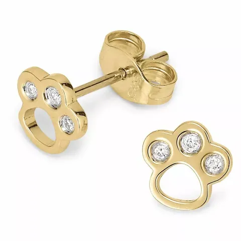 poot briljant oorbellen in 14 karaat goud met diamant