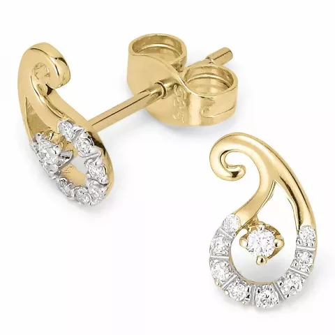 Briljant oorbellen in 14 karaat goud en witgoud met diamanten 