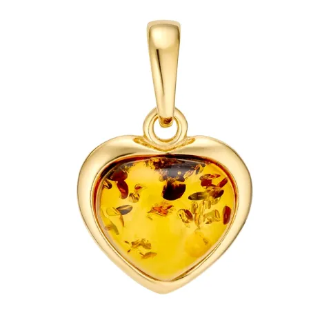 hart barnsteen hanger in verguld sterlingzilver