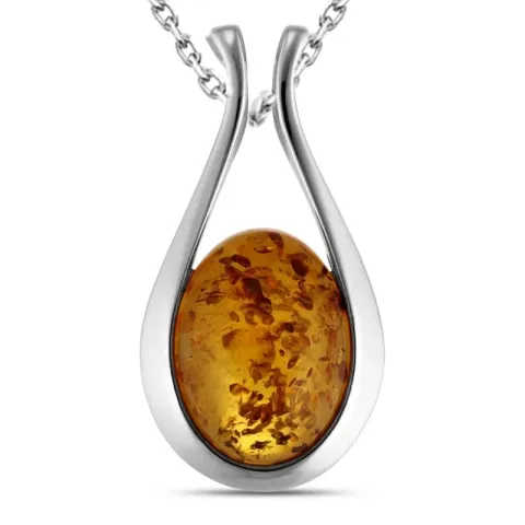 barnsteen ketting in zilver met hanger in zilver