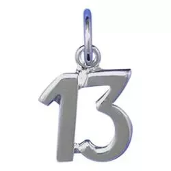 Het getal 13 hanger in zilver