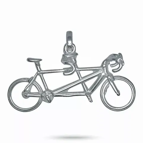 groot fiets zilver hanger in zilver