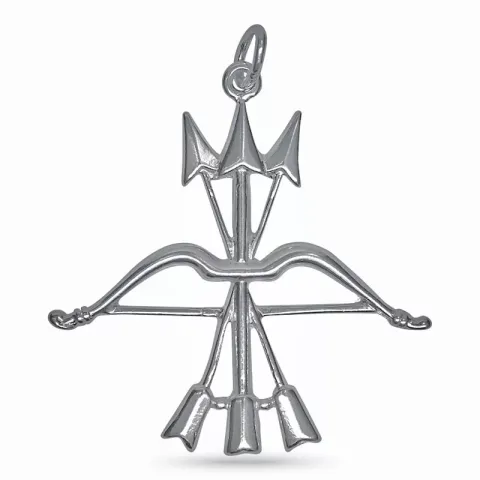 testsieraad pijl en boog hanger in zilver