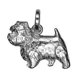 Honden hanger in gerodineerd zilver