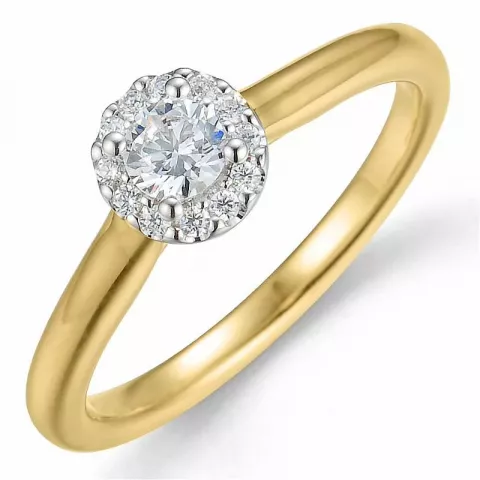 Bestelde artikel -  diamant ring in 14 karaat goud-en witgoud 0,20 ct 0,07 ct