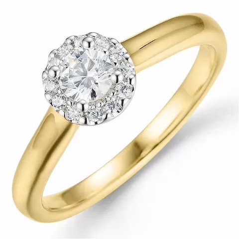 Bestelde artikel -  diamant ring in 14 karaat goud-en witgoud 0,26 ct 0,08 ct