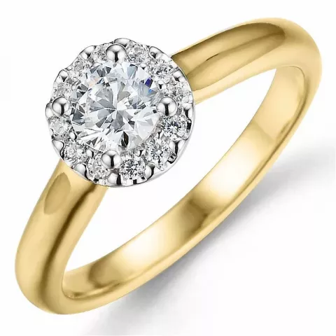 Bestelde artikel -  diamant ring in 14 karaat goud-en witgoud 0,40 ct 0,12 ct