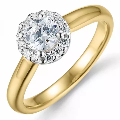 Bestelde artikel -  diamant ring in 14 karaat goud-en witgoud 0,52 ct 0,15 ct