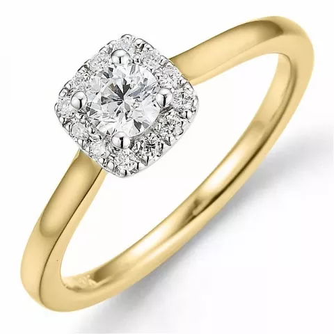 Bestelde artikel -  diamant ring in 14 karaat goud-en witgoud 0,26 ct 0,08 ct