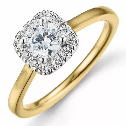 Bestelde artikel -  diamant ring in 14 karaat goud-en witgoud 0,52 ct 0,14 ct