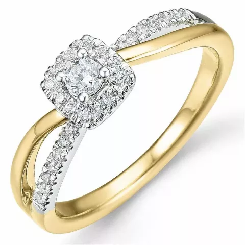Bestelde artikel -  diamant ring in 14 karaat goud-en witgoud 0,10 ct 0,25 ct