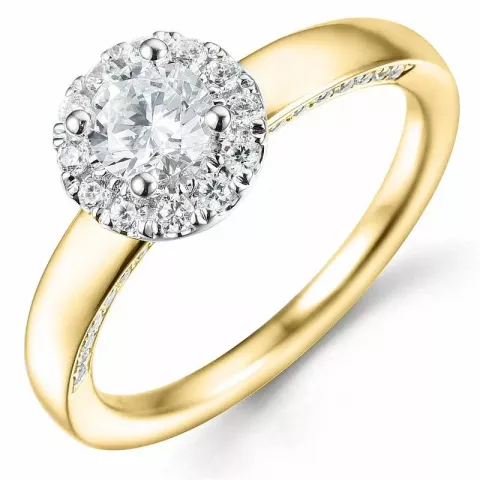 Bestelde artikel -  diamant ring in 14 karaat goud-en witgoud 0,52 ct 0,37 ct