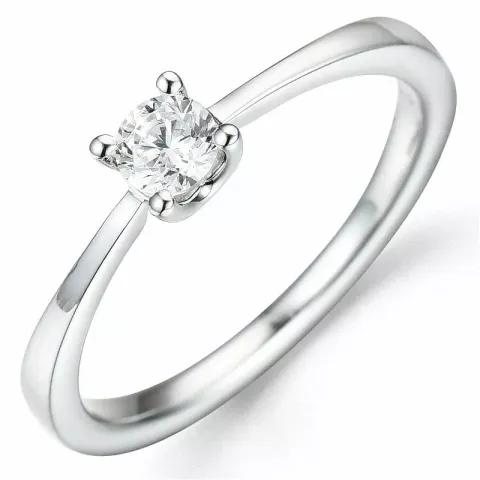 solitaire ring in 14 karaat witgoud 0,26 ct