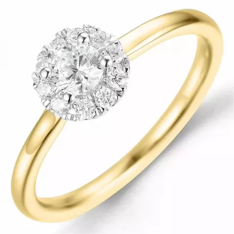 Bestelde artikel -  diamant ring in 14 karaat goud-en witgoud 0,26 ct 0,15 ct