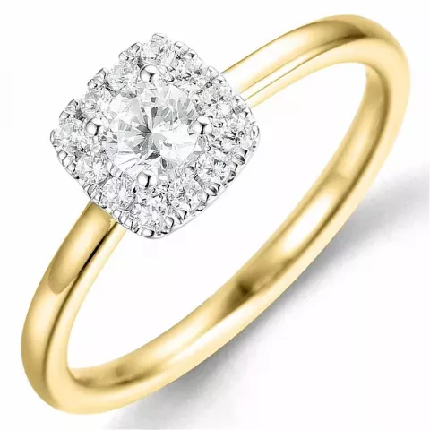 Bestelde artikel -  diamant ring in 14 karaat goud-en witgoud 0,26 ct 0,14 ct
