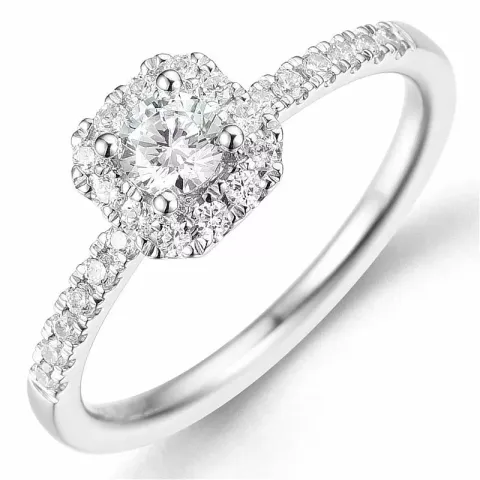 Bestelde artikel - diamant ring in 14 karaat witgoud 0,26 ct 0,24 ct