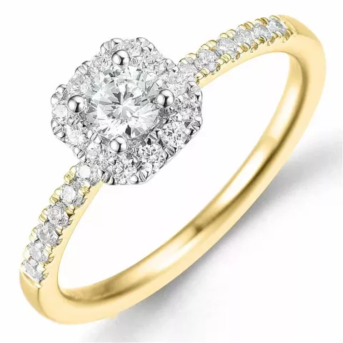 Bestelde artikel -  diamant ring in 14 karaat goud-en witgoud 0,26 ct 0,24 ct